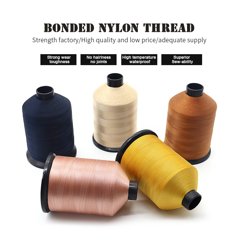 Pattern Dyed Tex35 Tex45 Tex70 High Strength Multi-color Bonded Nylon Thread for Sofa