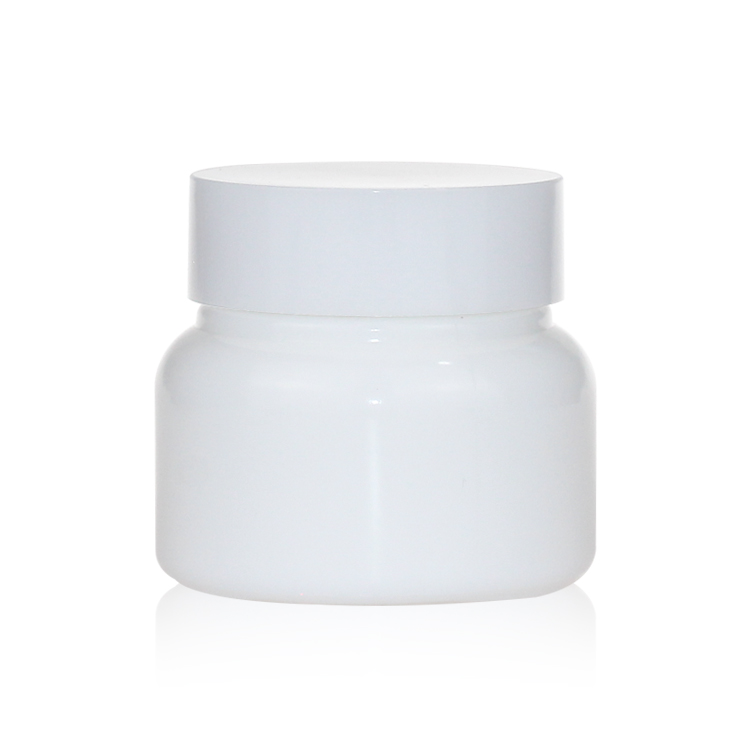 Custom Empty 100ml 120ml 200ml Opal Glass Bottle White Porcelain Round Shape