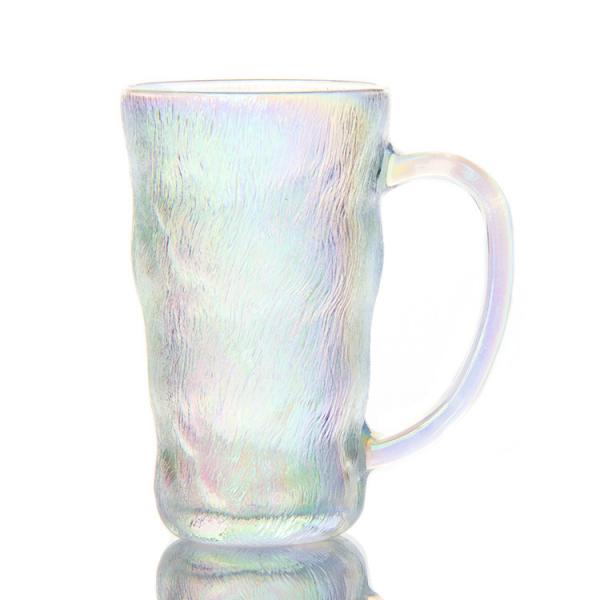 Quality 300ml Crystal Coffee Mugs Glacier Glass Tumbler With Handle for sale