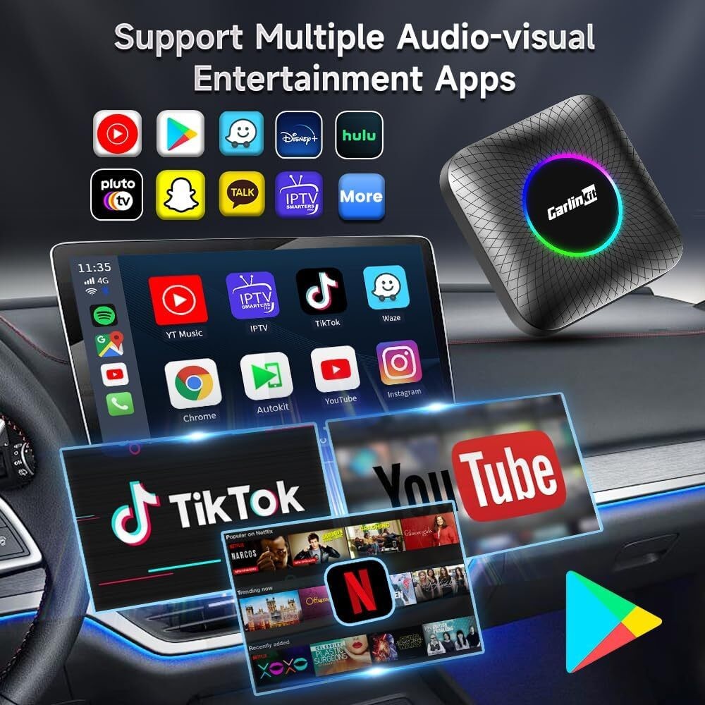 Multi Media Cpc200 Tbox 8G 128Gb Up To 512Gb Android 13 SM6625 Wireless Adapter Carplay Dongle Youtube Netflix Ai Tv Box