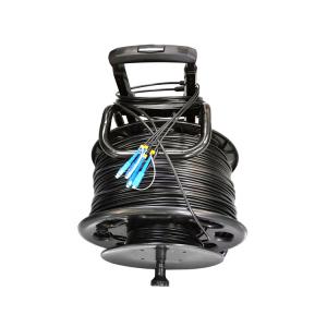 Portable Cable Reel with Single-mode G657A1 5.0mm 8cores Armored TPU jacket IDC Connector Fiber optic cable