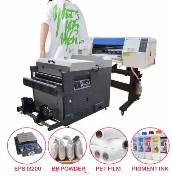 Quality 2 or 4 Head Hot Peel PET Film Printer DTF Printer Large Conveyor Belt Powder Shaking Machine For Heat Transfer Tshirt for sale