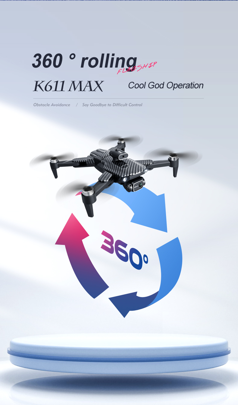 K611 Max 4k Dual Camera Drone Wide Angle Obstacle Avoidance Battery Type lipo battery Optical Flow Hovering Fpv Drone