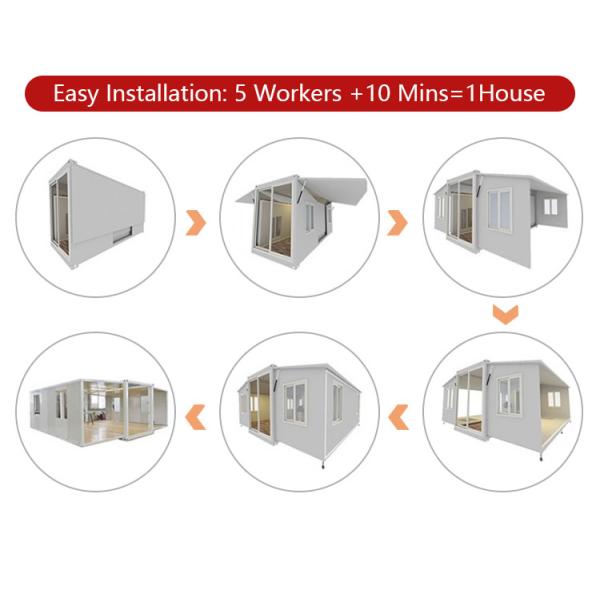 3 Bedrooms Luxury Collapsible Expanding Container Home House 20ft x 40ft MGO Board Floor