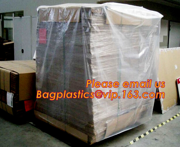 Customized Square Bottom or Side Guesst Plastic Protective Pallet Covers, 4 Mil Dust proof Clear Pallet Covers, BAGPLAST