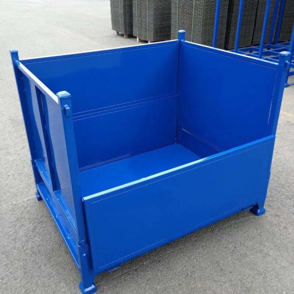Foldable Industrial Grid Metal Pallet Box Strong Structure Storage Box