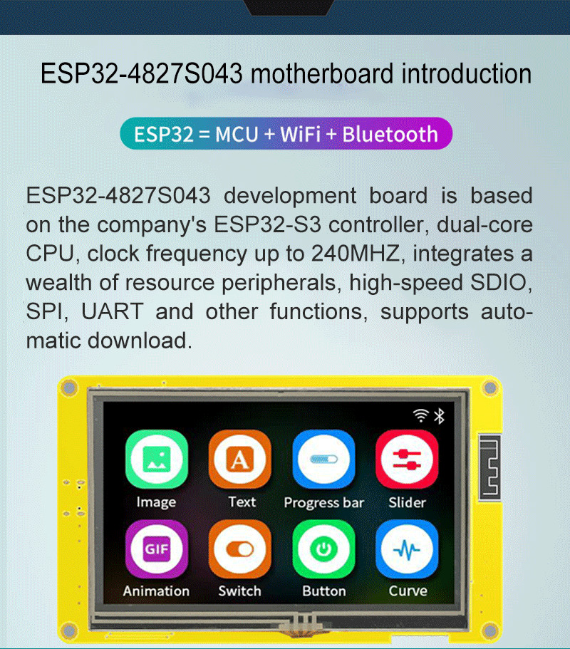 4.3 inch display module ESP32-30C-80C to unleash the power of the Internet of Things