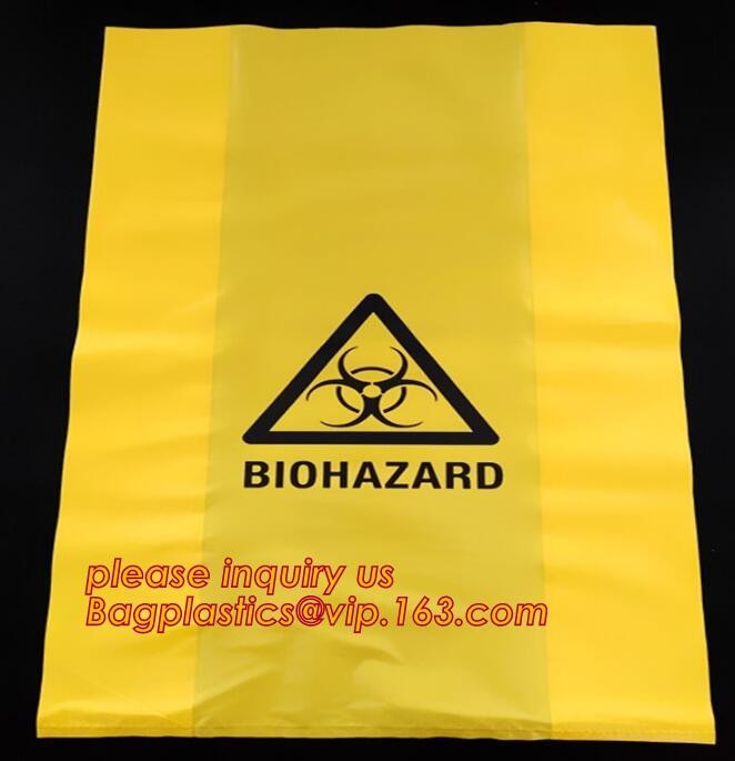 LDPE biohazard waste bin bags disposable medical autoclave bags, biohazard specimen bag plastic adhesive flat bag, bagea