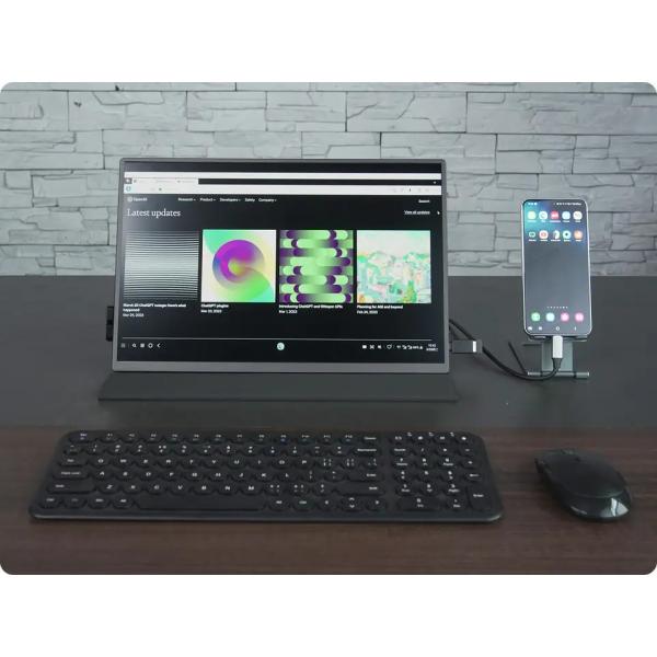 Dual Laptop Monitor Extender With Two Extra Screens 16 9 Aspect Ratio USB C Mini HDMI 300 Cd/M² Brightness