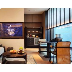 Hardwood Modern Hotel Furniture Bedroom Package Deal Single Sofa