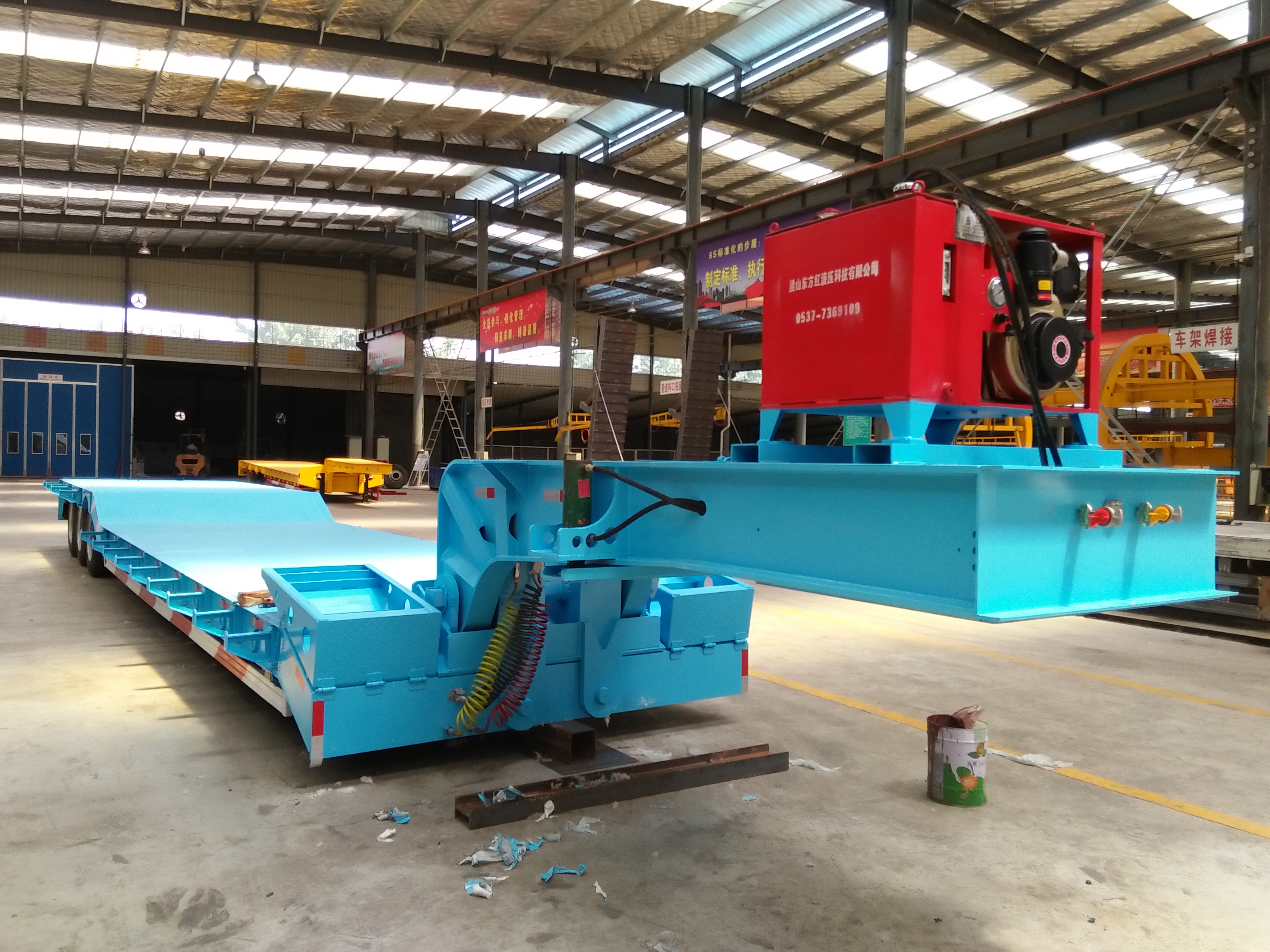 Semi-Trailer Hydraulic Axis Steerable Cast Semi Trailer for Multi Axles Bridge Girder Transport