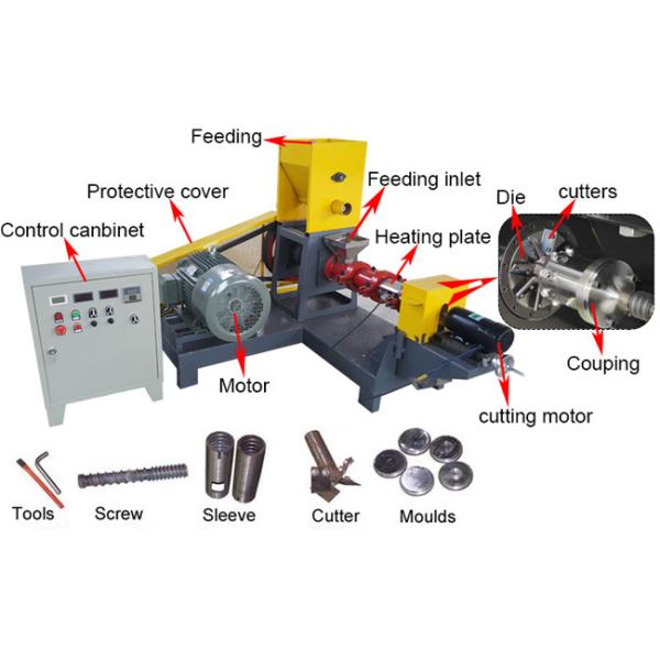 Complete Auto Floating Fish Feed Manufacturing Plant 0.5 - 2t/H Capacity