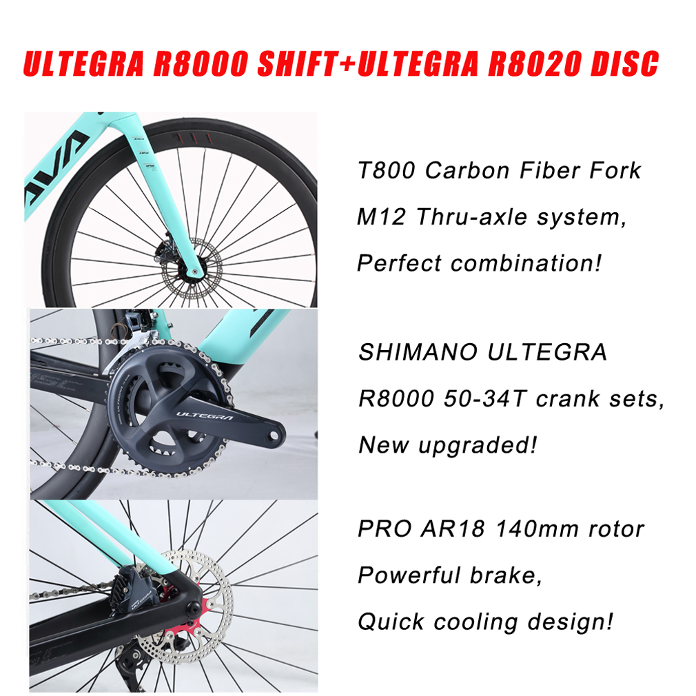 8.4kg SAVA Full Carbon Road Bike , Hydraulic Disc Brake T800 Carbon Fiber Bike