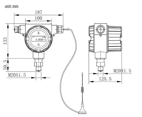 IP65 Protection Wireless Air Pressure Sensor With LCD Real - Time Display