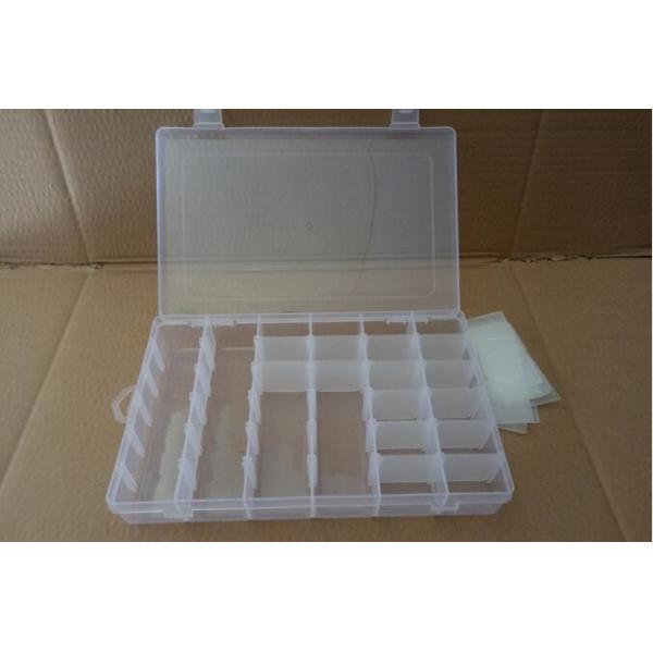 Adjustable 15 Compartment Plastic Clear Storage Box For Jewelry Earring Tool Container, odorlessness plastic storage box