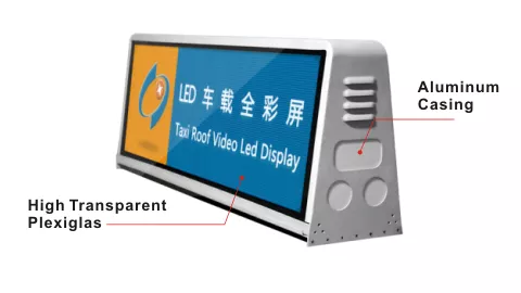 3 In 1 LED Type P5 On Car Top Advertising Taxi Roof LED Display 5000nits