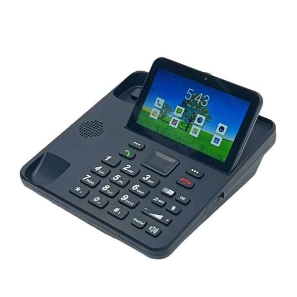 Quality Black Android LTE Fixed Wireless Landline 4G SIM Network Video Phone for sale