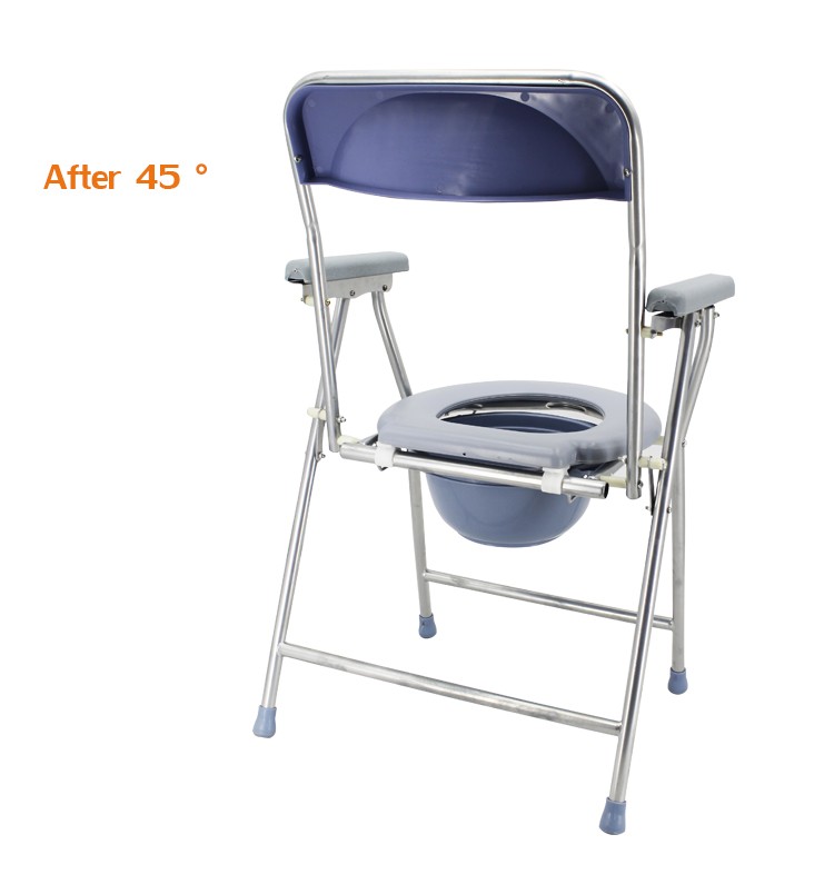 Folding Lightweight Commode Chair With Top Loading Easily Removable Chamber Pot, Commode Chair, Portable Toilet