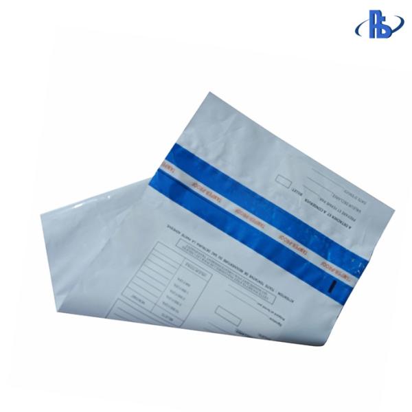 High Security Tamper Evident Bag , Tear Proof PE Bank Coin Bags