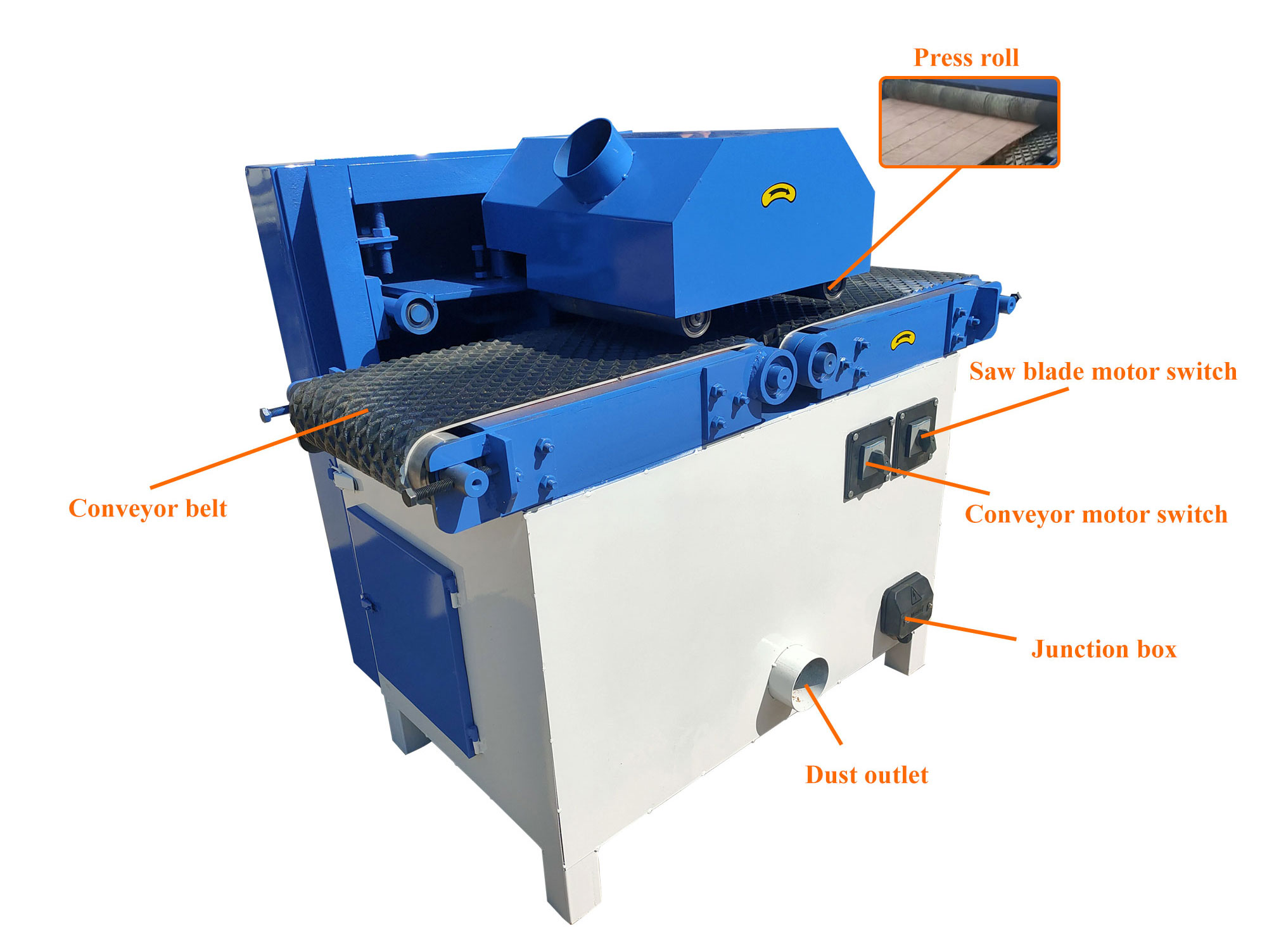 Multi Blade Rip Saw Machine for Horizontal Circular Cutting in Building Material Shops