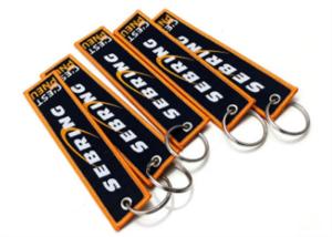 China Double Side  Embroidery Fabric Keychain  Customized Logo And Word on sale