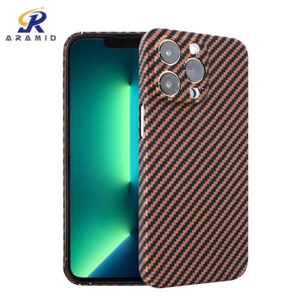Quality Custom Gold Color Aramid Fiber Phone Case For iPhone 13 Pro Max for sale