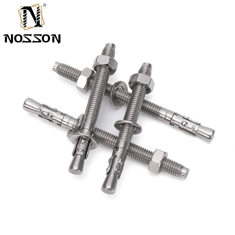 Extended Double Head Bolt Threaded Rod System of Measurement Stainless Steel Wall Threading Screw and Nut Set M6 M8 M16