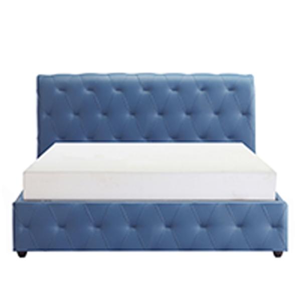 Full Size Ottoman Storage Bed Multi Function Blue White Color