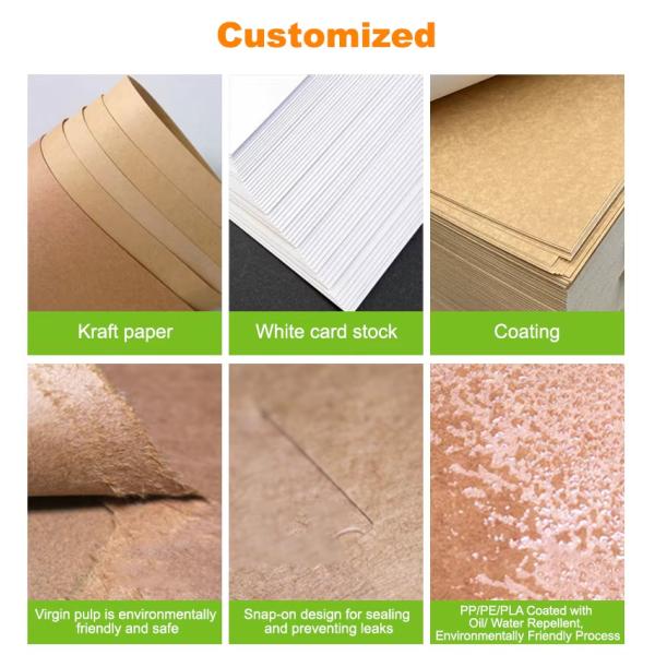 OEM Paperboard Fast Food Takeaway Boxes Eco Friendly Kraft Paper