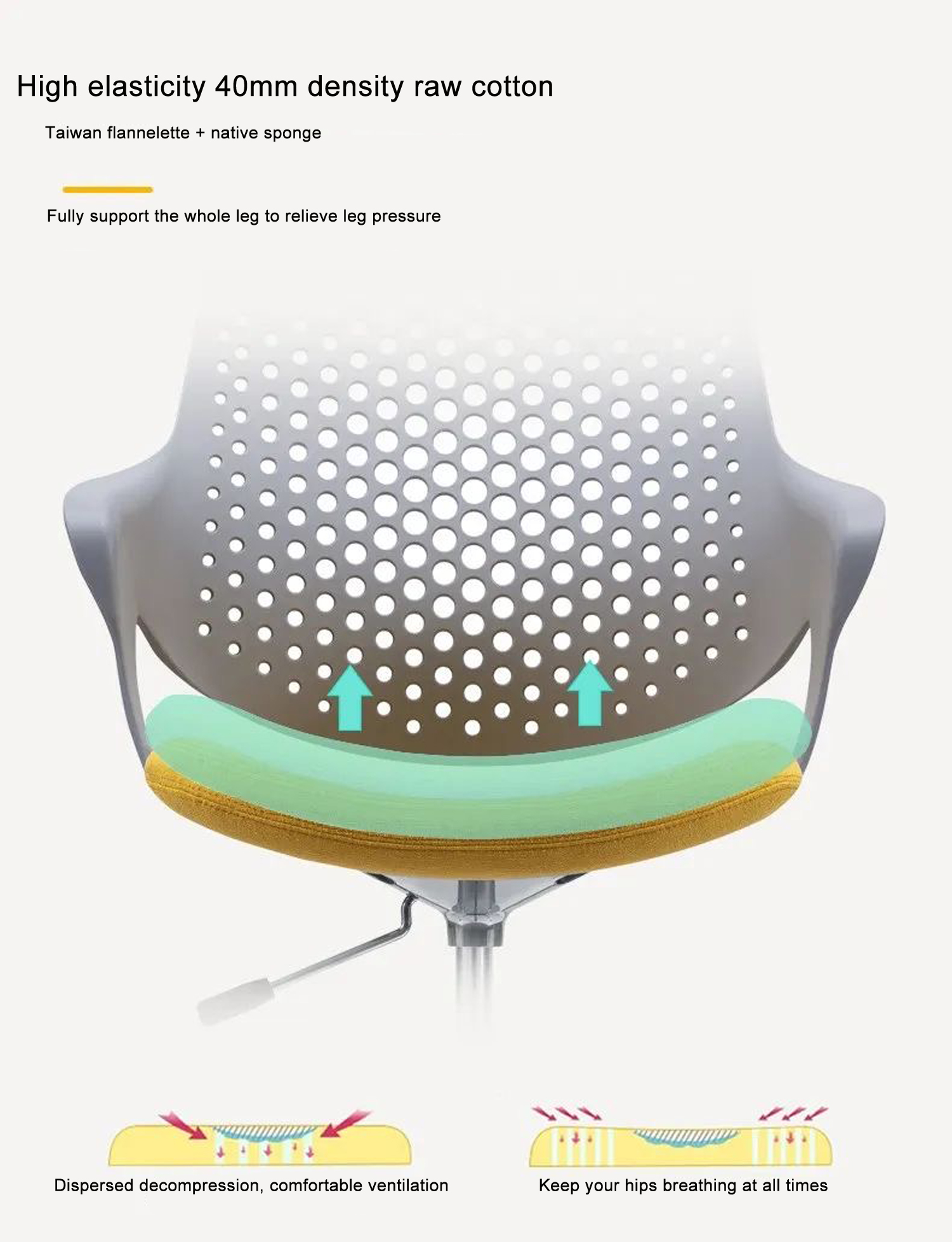 Modern Commercial Furniture Fabric Executive Chair Movable Office Chair for Computer Desk