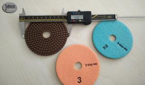 China 3 Steps 4 inch Wet Diamond Polishing Pad for Stone , Diamond Polishing Tools on sale