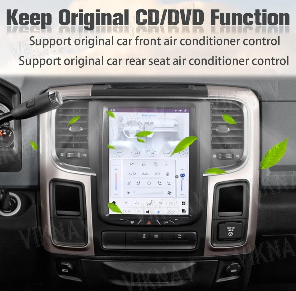 VIKNAV 10.5 Inch Touch Screen 8 Core Android Car Radio For Dodge Ram 1500 2013-2018 Head Unit
