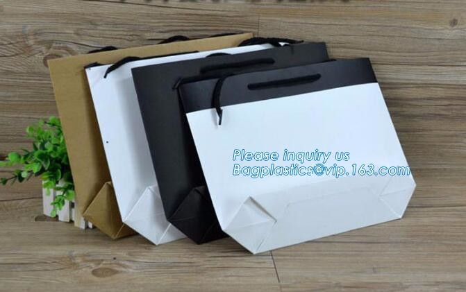 Customized Cut Printed Coated Paper Shopping Bag with Matt Lamination,rope handle custom logo printed white paper bag