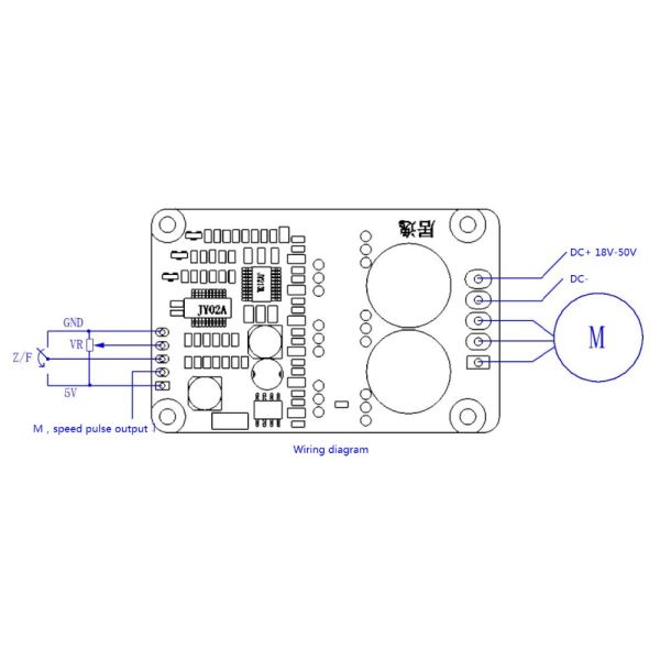 JYQD-V8.5E BLDC Motor Driver with 18-50VDC Input 500W Max Power and 15A Max Current for Sensorless Motors