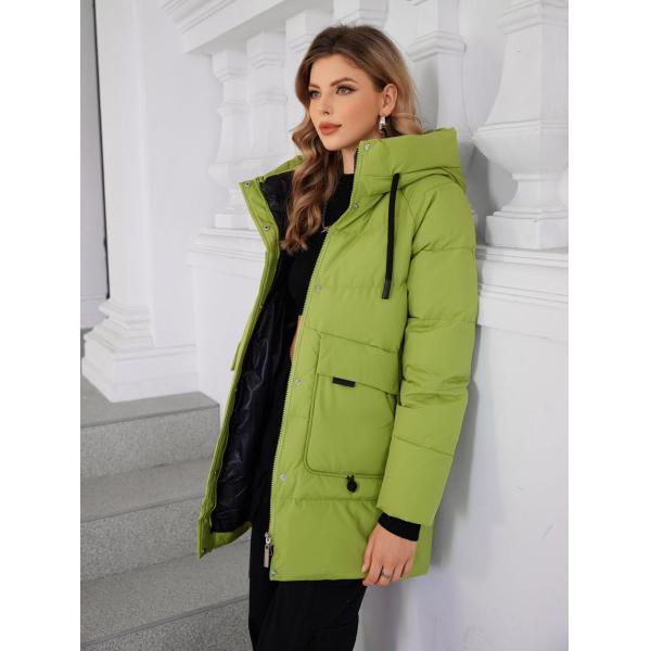 83cm 85cm 87cm 89cm Mid Length Down Coat Grayish Green Mid Length Puffer Jacket