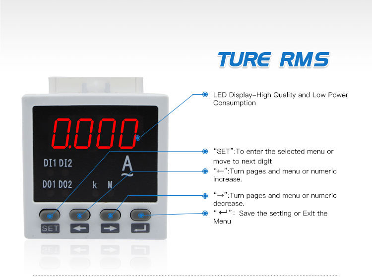 AC/DC Galvanometer LED Display CN-AA81 Single phase mean current meter