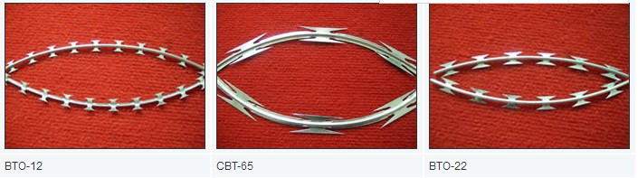 BTO 22 Concertina Razor Fence Wire 10 - 65mm Bard Length For Residences Fencing