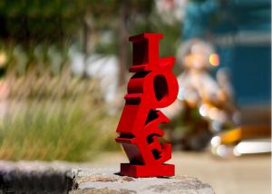 China Large Landscape Decorative Red Stainless Steel LOVE Sculpture wholesale