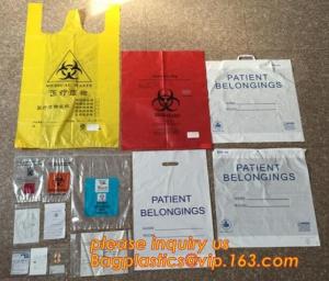 China LDPE drawstring type biohazard waste garbage bag, HDPE drawstring type biohazard waste garbage bag, isolation infectious wholesale