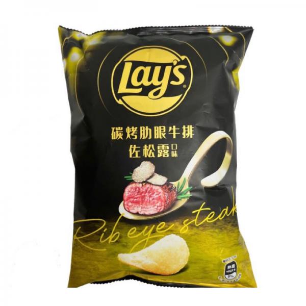 Quality Lays Truffle Ribeye Potato Chips - Pack 59.5g Upgrade Your Wholesale Assortment of Asian Snacks for Global Distribution. for sale