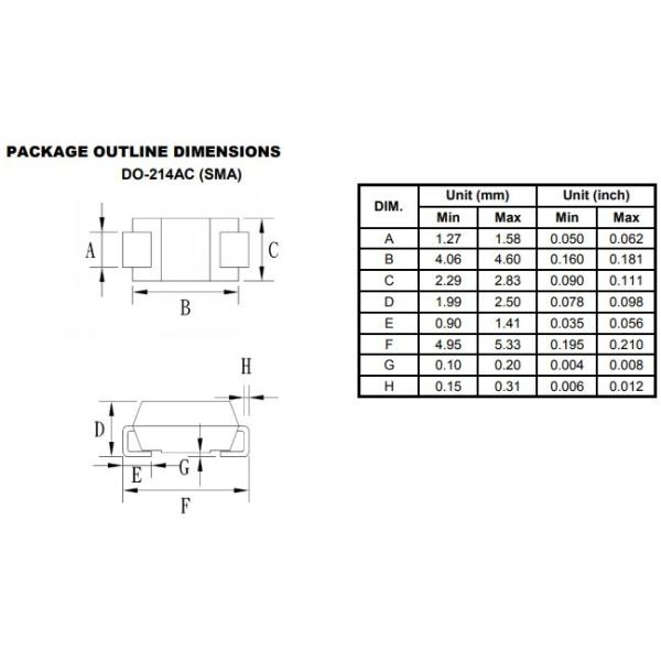 SS36 SMB Schottky Barrier Rectifier Diodes Transistors MOSFET Bridge Rectifier IC