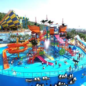 31*26m Larger Size Pirate Ship Water Play Centre With Water Sprayers Slides