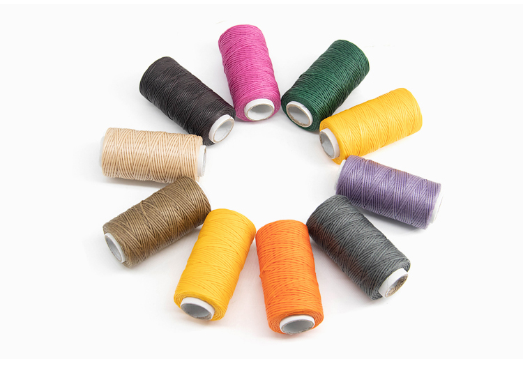 0.8mm Flat Waxed Polyester Stitching Thread for Leather Product Sewing and Durable
