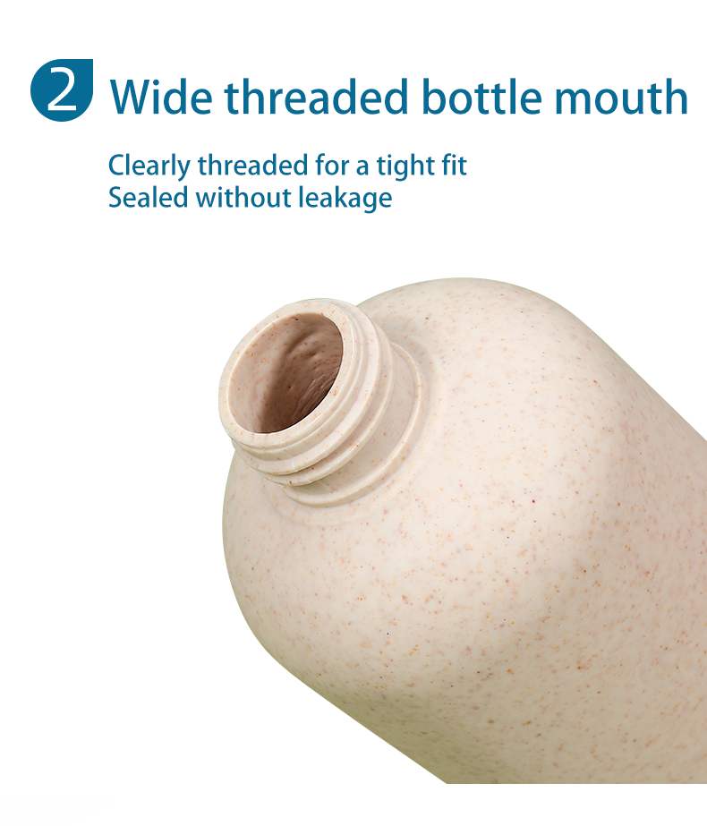Wheat Straw Base Material Flip Top Cap Bottle for Customized Lotion Packaging