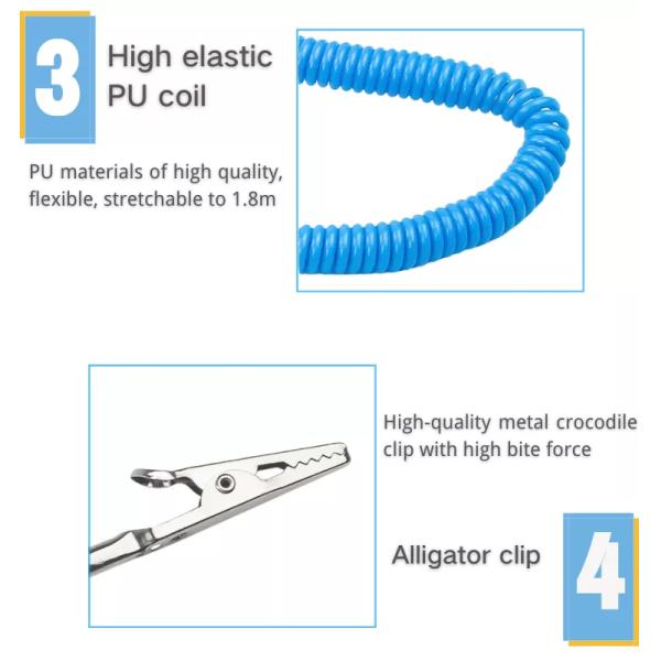 Metal Wireless ESD Anti Static Grounding Strap Electronic Discharge