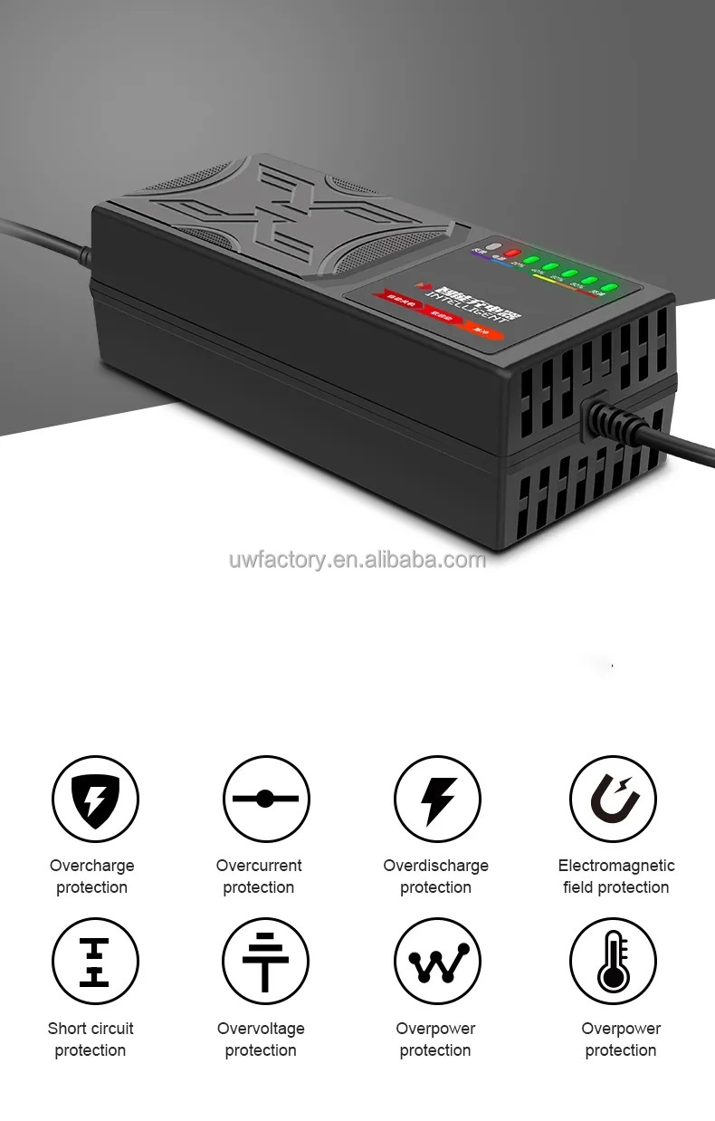 Smart Charger 110V 120V 220V 230V 240V 96V 20AH Lead Acid Charger 48V 72V 32AH Automatic Identification 100-240V/0.9A