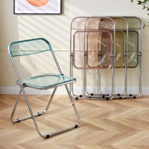 China Green Blue Acrylic Foldable Chair Adjustable Clear Plastic Folding Chair wholesale