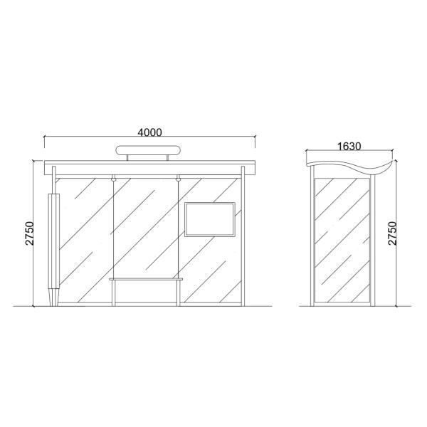 Galvanized 304# SS T8 Tubes 24h Bus Station Shelter
