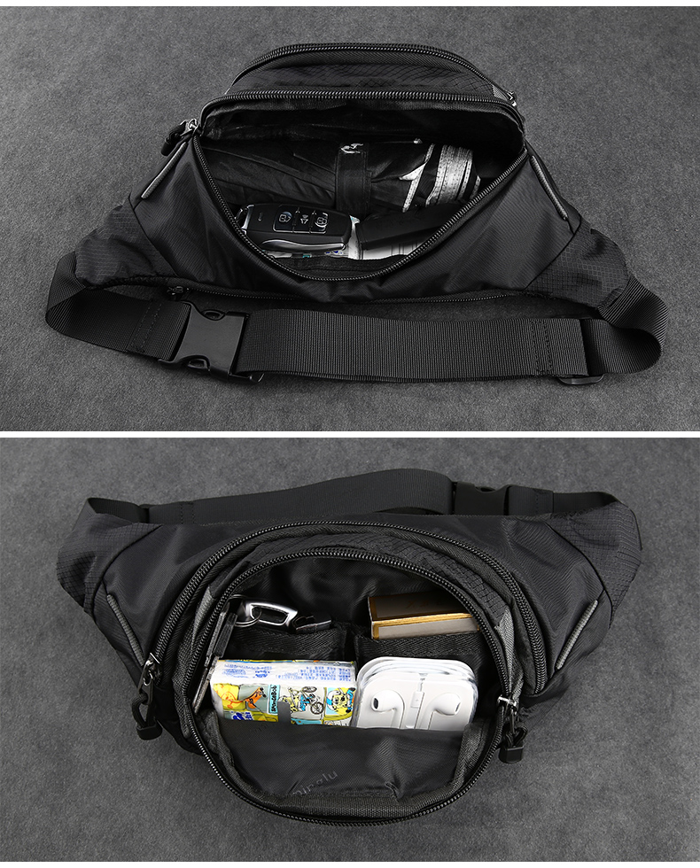 MingLu Nylon Sports Waterproof Waist Bag Running Waist Pack Wear Resistance