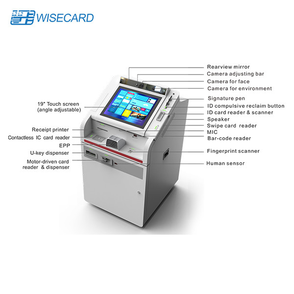 19 Inch TFT LED Touch Screen ATM Machine For Card Issuing